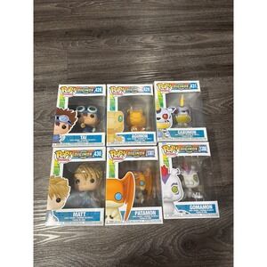 Funko Pop Digimon Animation Set of 6 Tai Agumon Matt Gabumon Patamon Gomamon